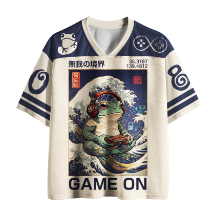 Tokyo-Tiger Game On Gamer Frog Great Wave Mesh Jersey