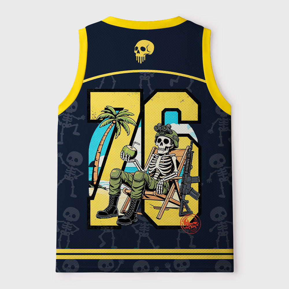 Tokyo-Tiger Time Out Skull Mesh Tank Top