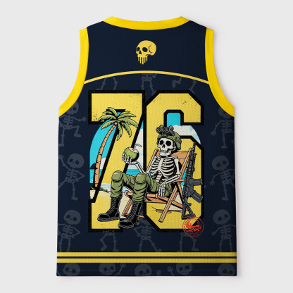 Tokyo-Tiger Time Out Skull Mesh Tank Top