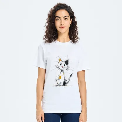 Tokyo-Tiger Minimal Splash Ink Cute Cat Classic T-Shirt
