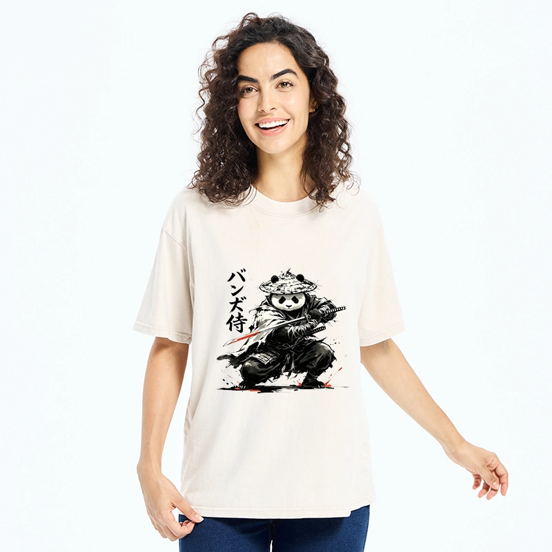 Tokyo-Tiger Panda Samurai Warrior Washed T-Shirt