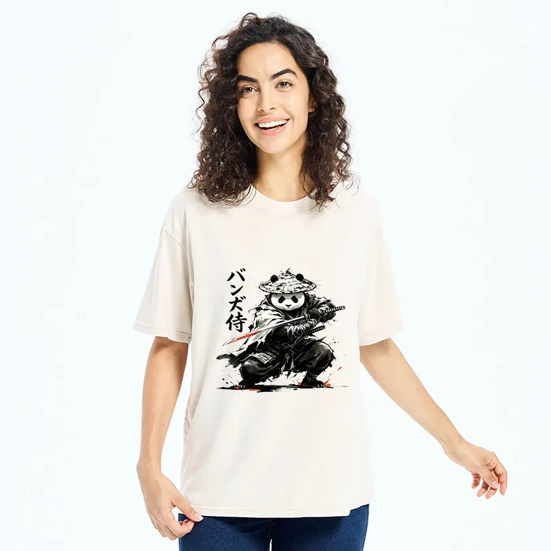 Tokyo-Tiger Panda Samurai Warrior Washed T-Shirt