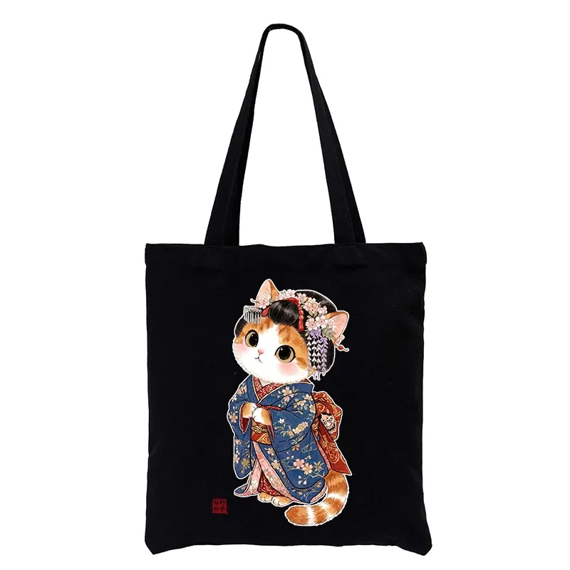 Tokyo-Tiger Cat Dressed As A Geisha Funny Tote Bag