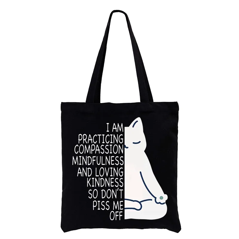 Tokyo-Tiger Calm Black Cat With Anger Issues Tote Bag