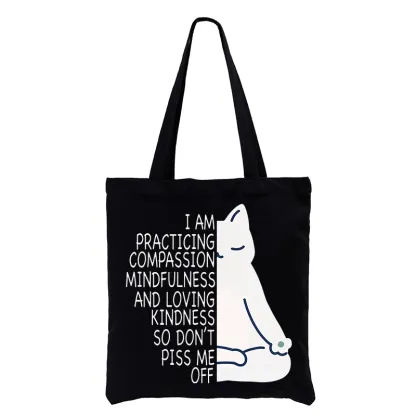 Tokyo-Tiger Calm Black Cat With Anger Issues Tote Bag