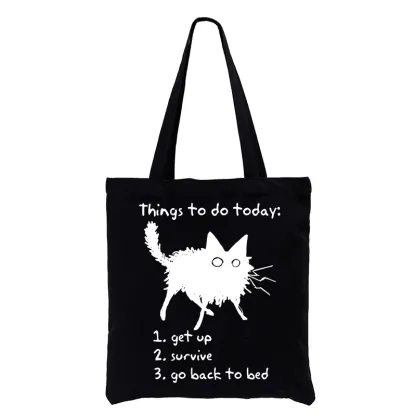 Tokyo-Tiger Lazy Cat Survive Day Funny Meme Tote Bag