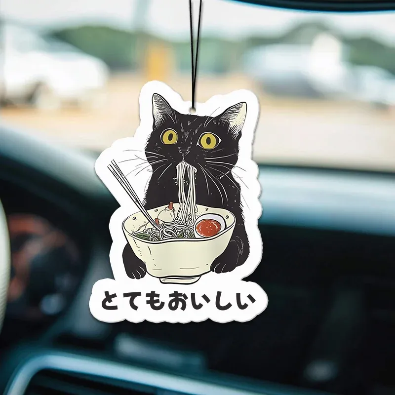 Tokyo-Tiger Cats Eat Ramen Noodles Car Air Freshener