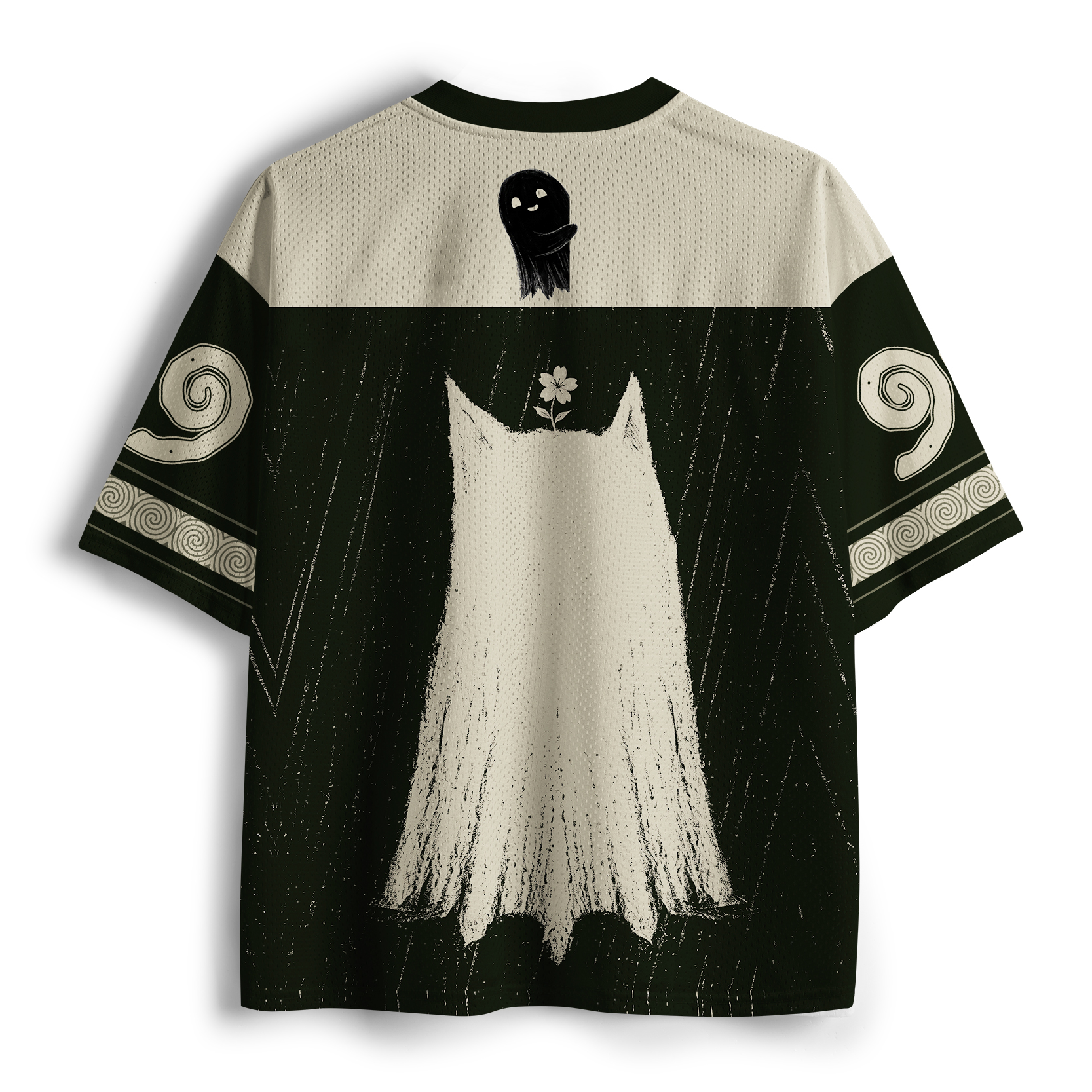 Tokyo-Tiger Sad Little Ghost Cat Mesh Jersey