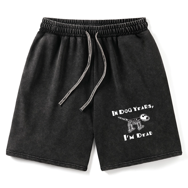 Tokyo-Tiger Funny Meme Old Dog Dead In Dog Years Vibe Washed Shorts