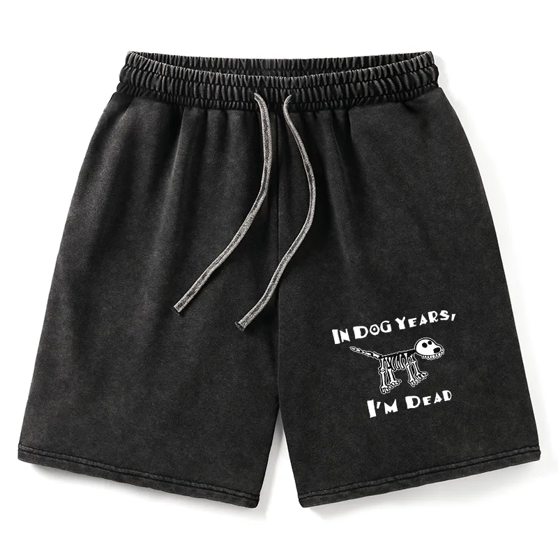 Tokyo-Tiger Funny Meme Old Dog Dead In Dog Years Vibe Washed Shorts