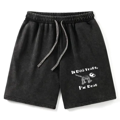 Tokyo-Tiger Funny Meme Old Dog Dead In Dog Years Vibe Washed Shorts