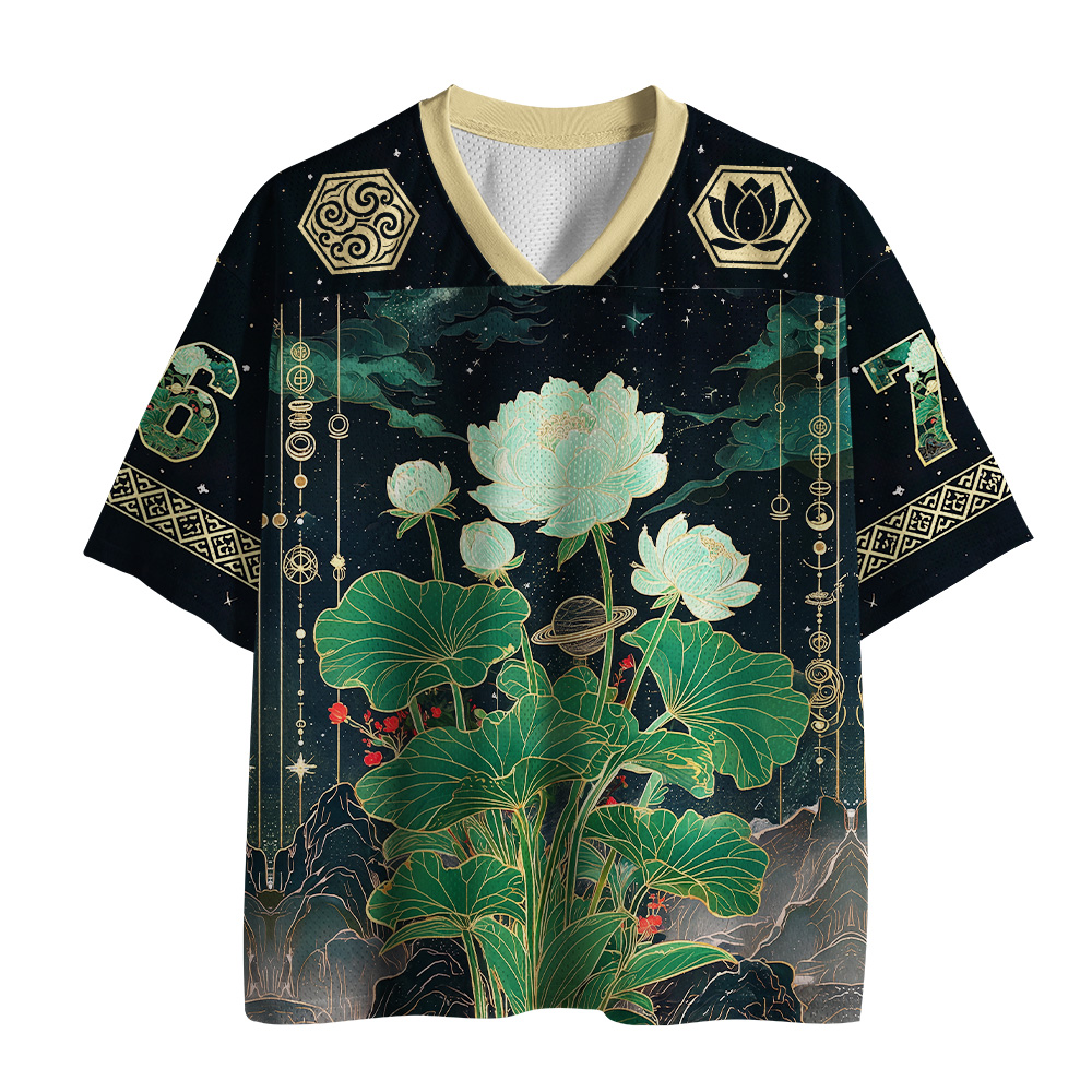Tokyo-Tiger Japanese Lotus Cosmos Mesh Jersey