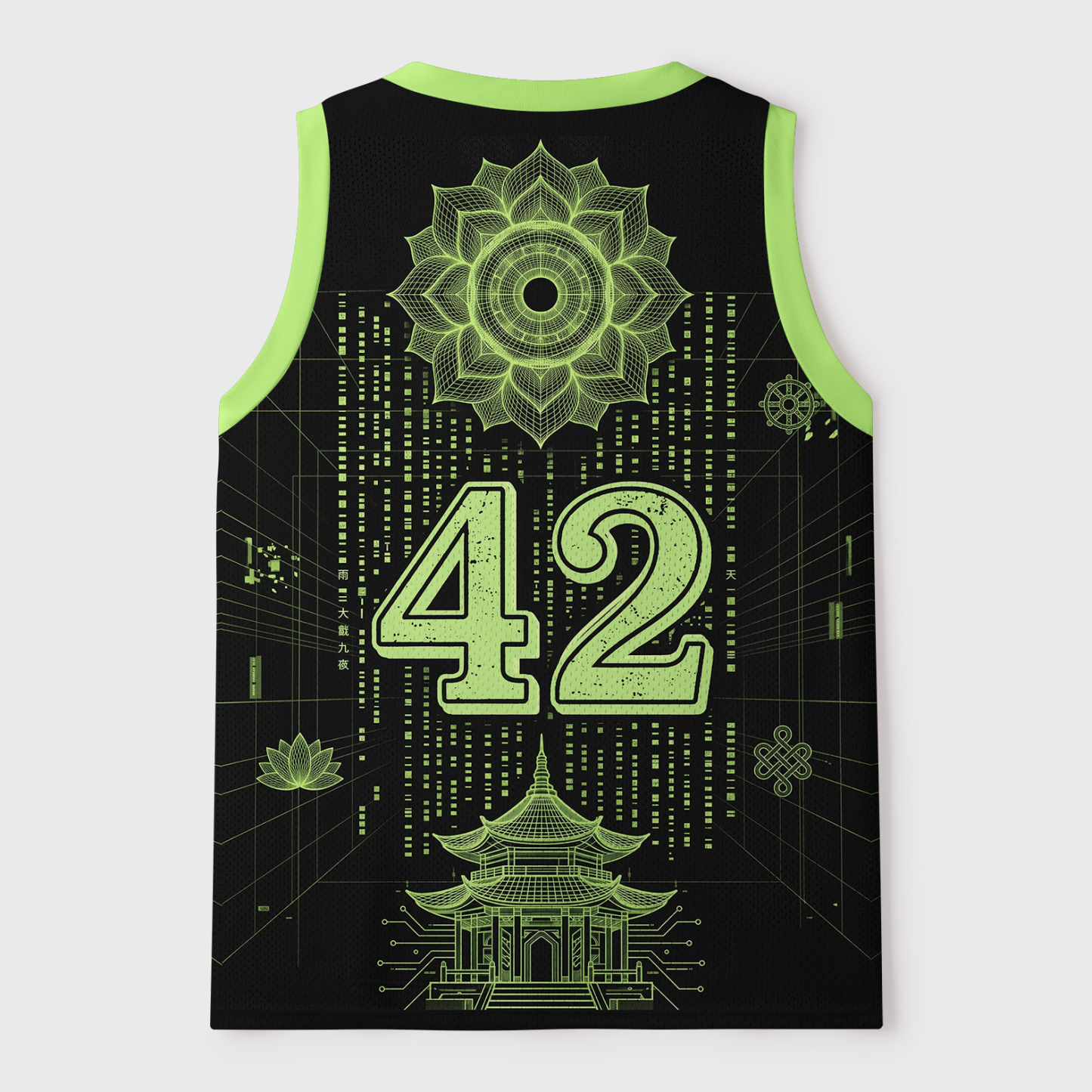 Tokyo-Tiger Neon Buddha Of The Future Mesh Tank Top