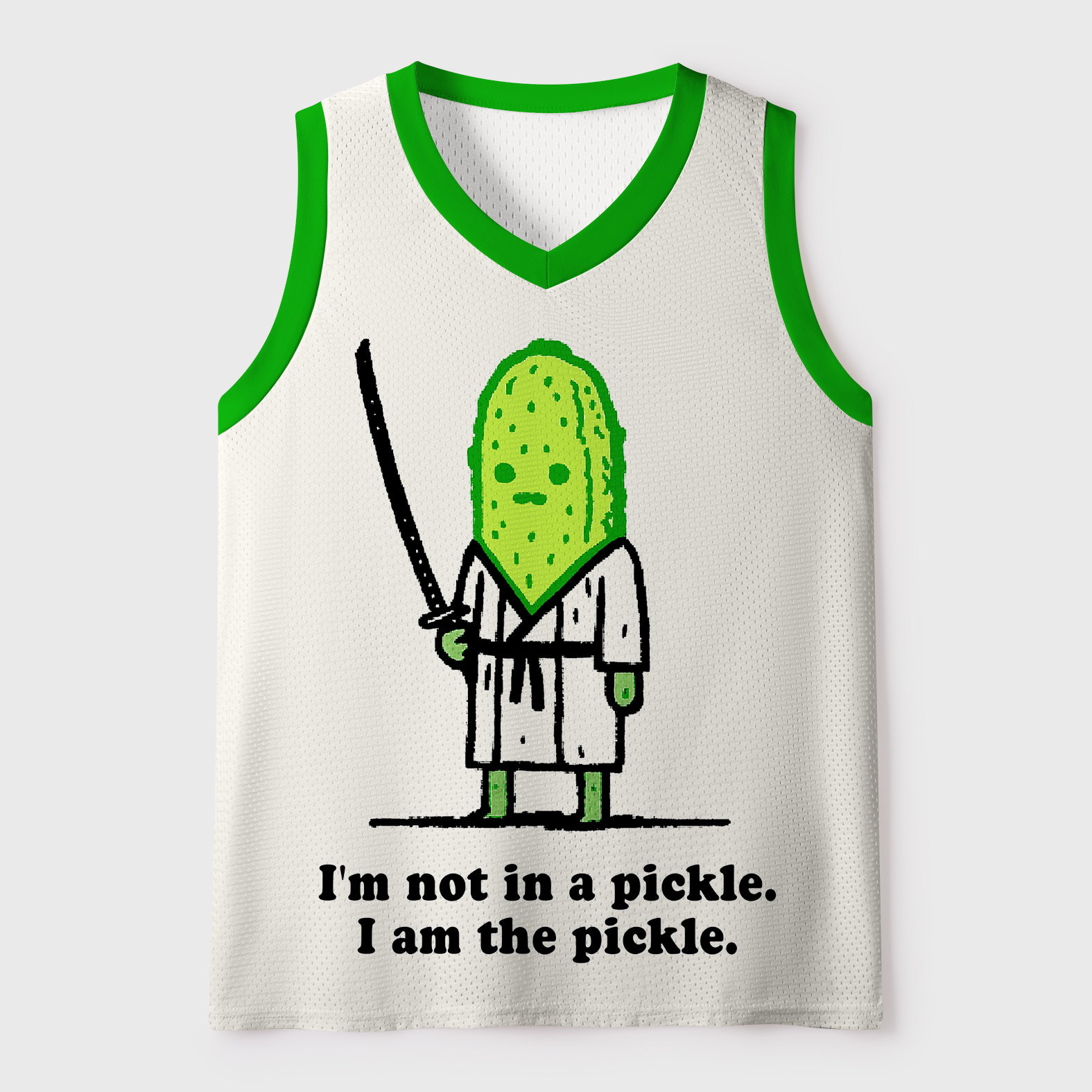 Tokyo-Tiger Funny Cucumber Samurai Mesh Tank Top