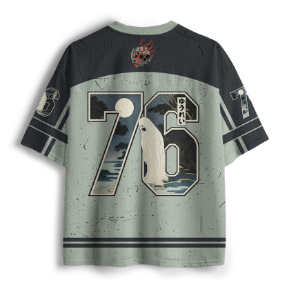 Tokyo-Tiger Creepy Japanese Ghost Washed Mesh Jersey
