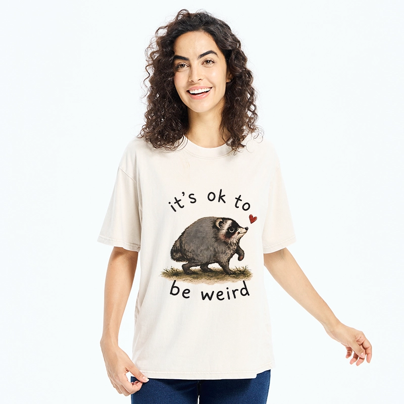 Tokyo-Tiger Jimothy Weird Raccoon Art Washed T-Shirt