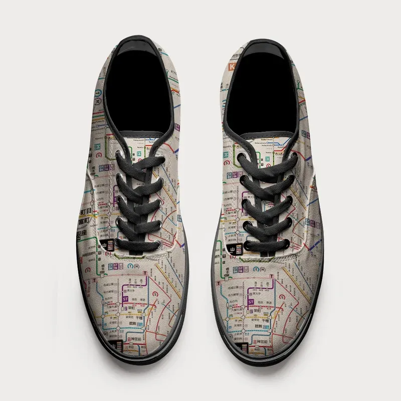 Tokyo-Tiger Tokyo Subway Map Canvas Shoes