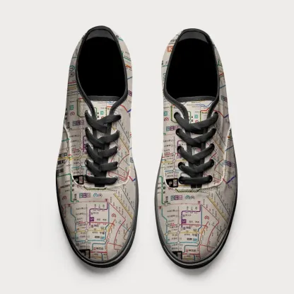 Tokyo-Tiger Tokyo Subway Map Canvas Shoes