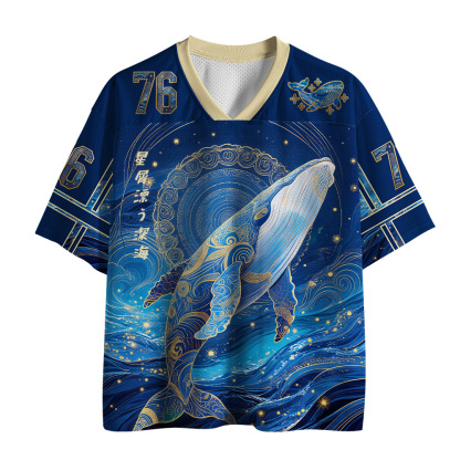 Tokyo-Tiger Cosmic Oceanic Whale Mesh Jersey