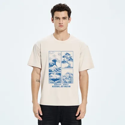 Tokyo-Tiger Japanese Wave Four Panel Washed T-Shirt