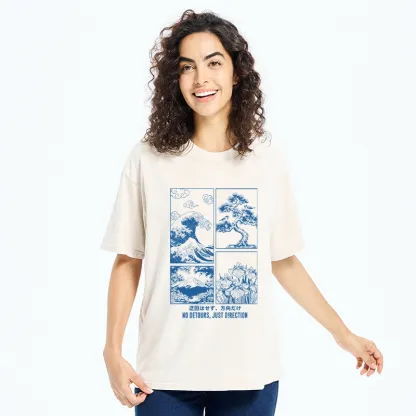 Tokyo-Tiger Japanese Wave Four Panel Washed T-Shirt