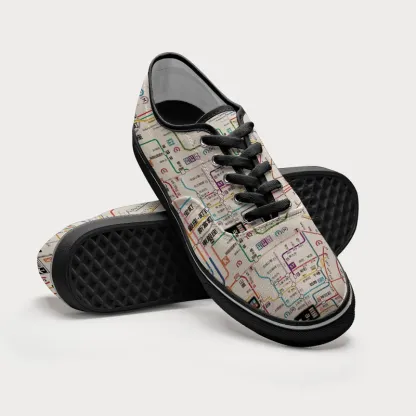 Tokyo-Tiger Tokyo Subway Map Canvas Shoes