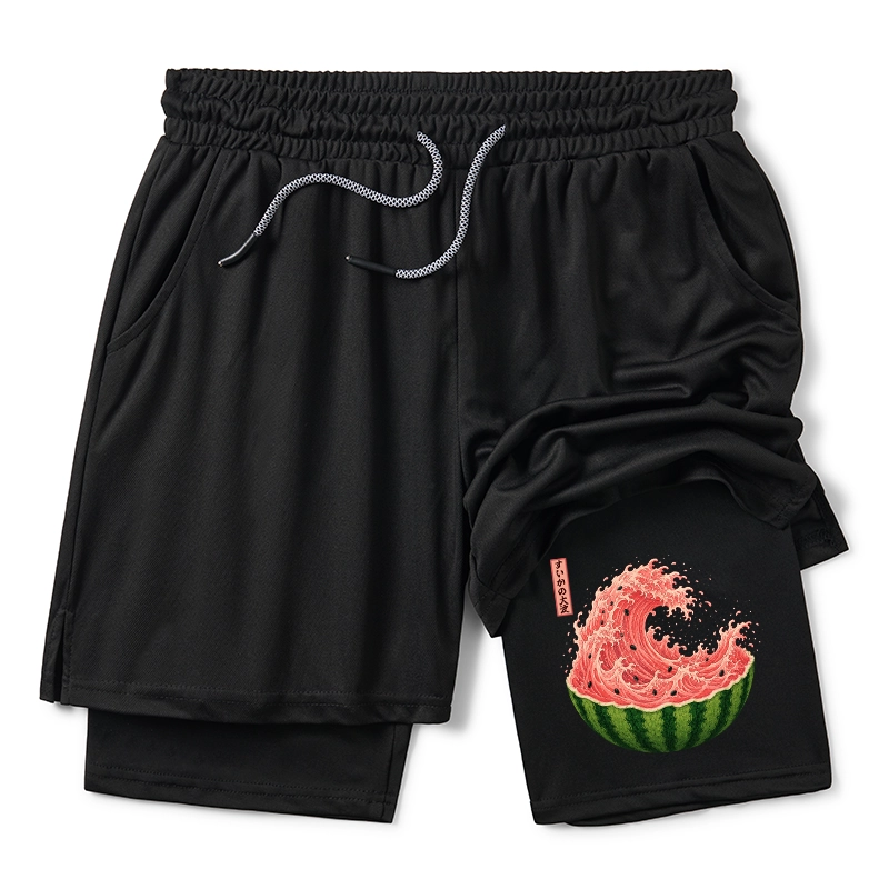 Tokyo-Tiger Watermelon Wave Summer Ukiyo Art Training Shorts
