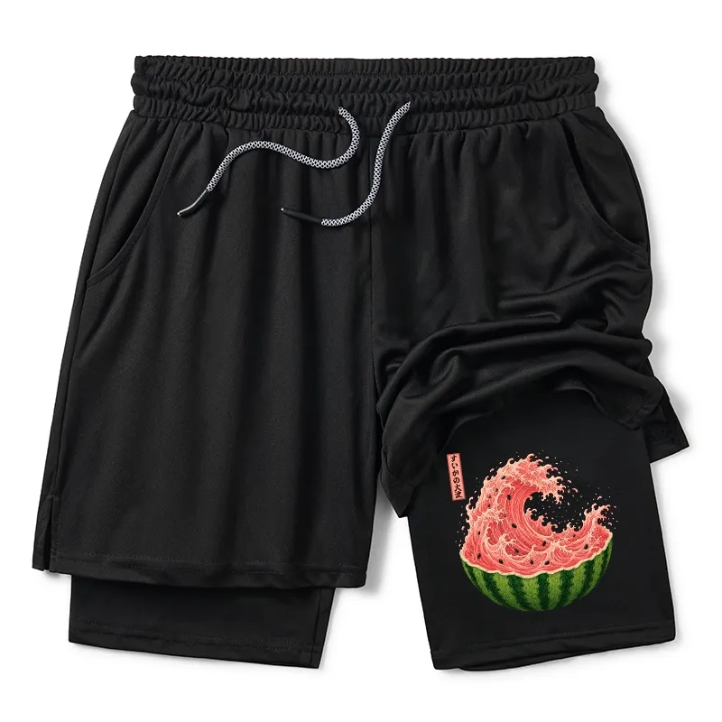 Tokyo-Tiger Watermelon Wave Summer Ukiyo Art Training Shorts Sale