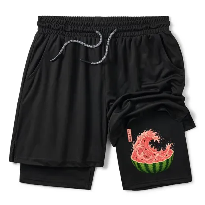 Tokyo-Tiger Watermelon Wave Summer Ukiyo Art Training Shorts