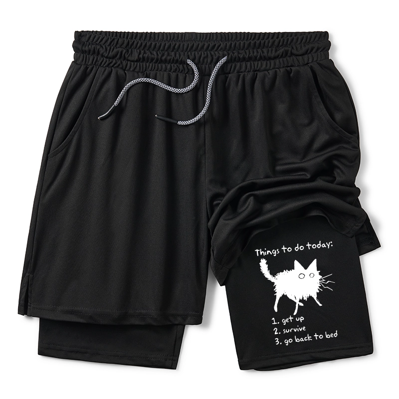 Tokyo-Tiger Lazy Cat Survive Day Funny Meme Training Shorts