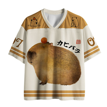 Tokyo-Tiger Calm Capybara Illustration Mesh Jersey