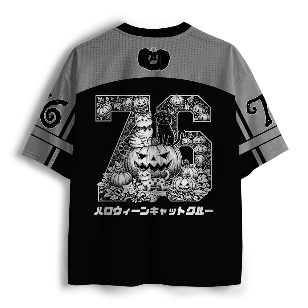 Tokyo-Tiger Halloween Cat Crew Mesh Jersey