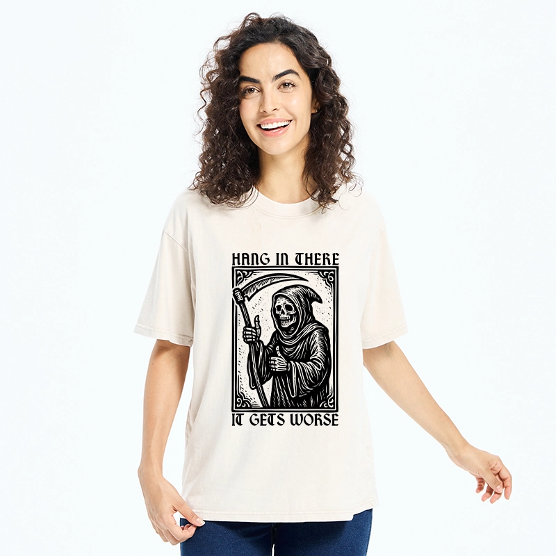 Tokyo-Tiger Hang In There Skeleton Washed T-Shirt