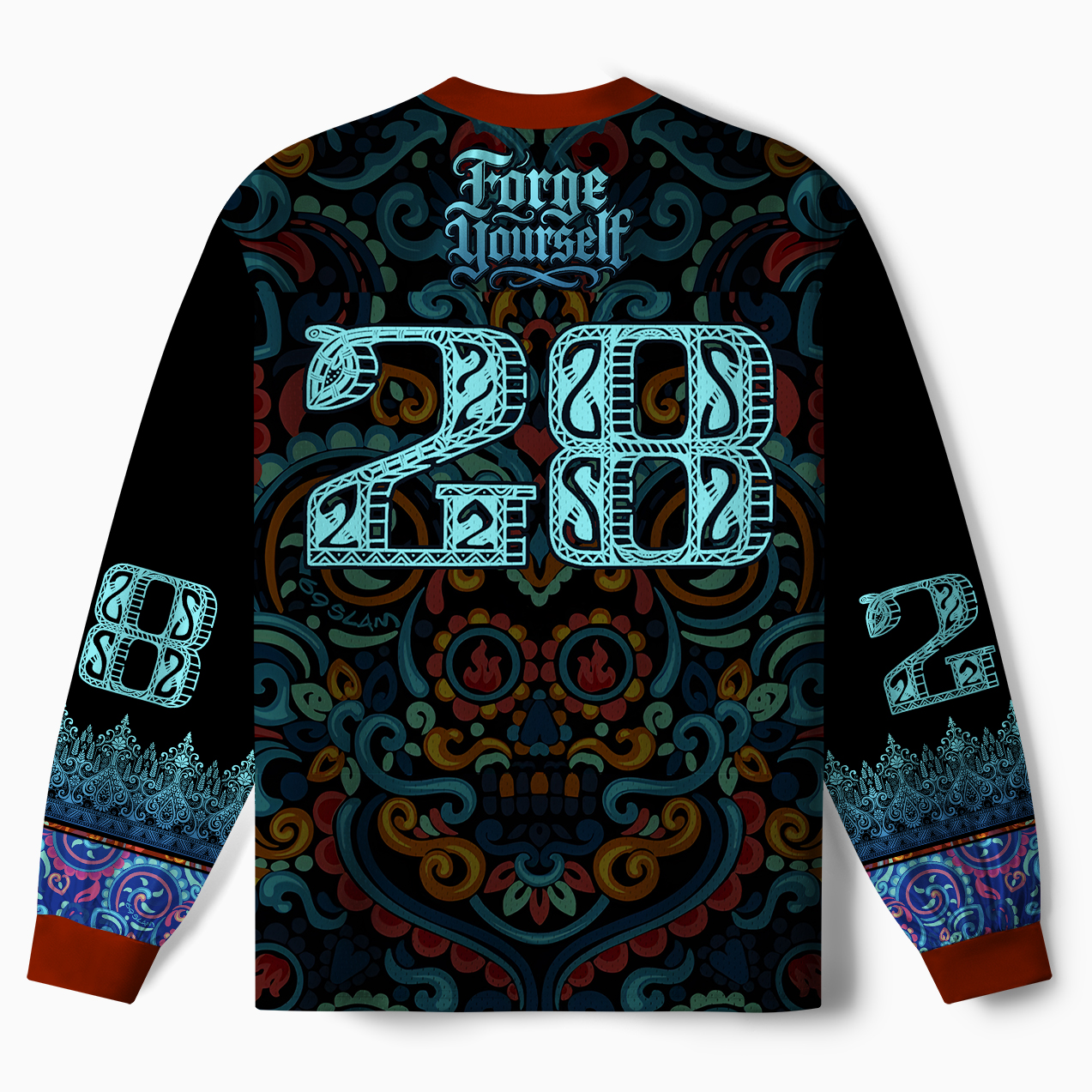 Tokyo-Tiger Forge Yourself Azure Tiger Paneled Long Sleeve Jersey