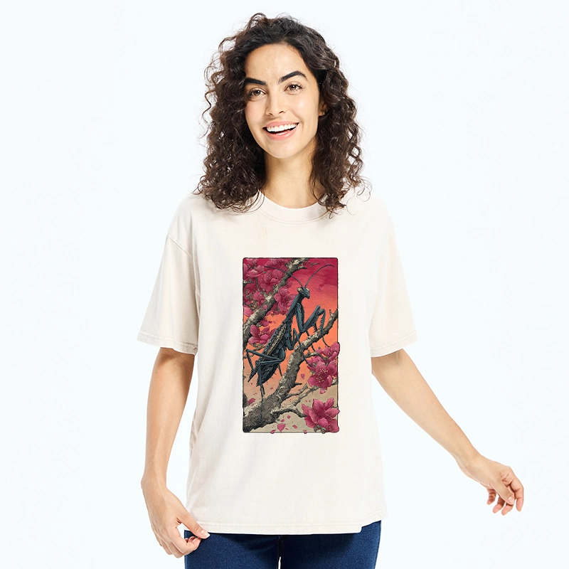 Tokyo-Tiger Wild Blossom Mantis Washed T-Shirt