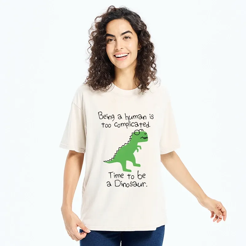 Tokyo-Tiger Dinosaur Life Mood Washed T-Shirt