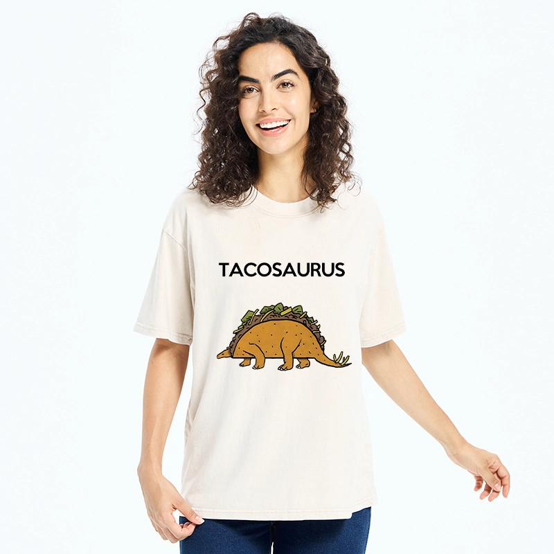 Tokyo-Tiger Funny Tacosaurus Washed T-Shirt