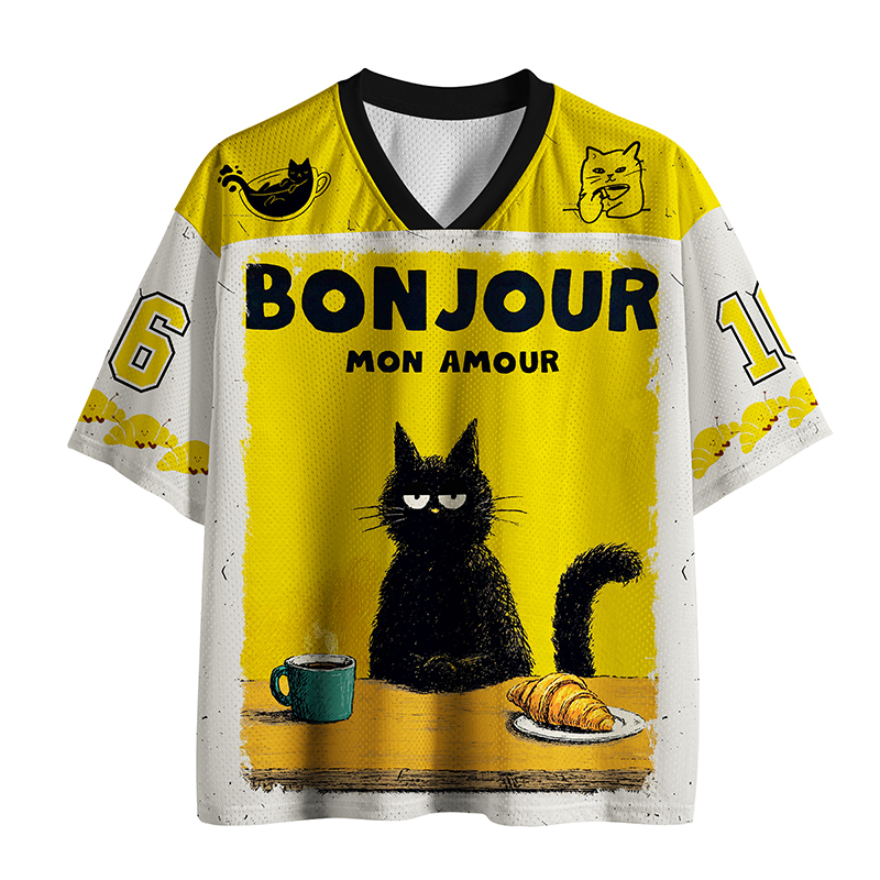 Tokyo-Tiger Bonjour Mon Amour Cat Mesh Jersey