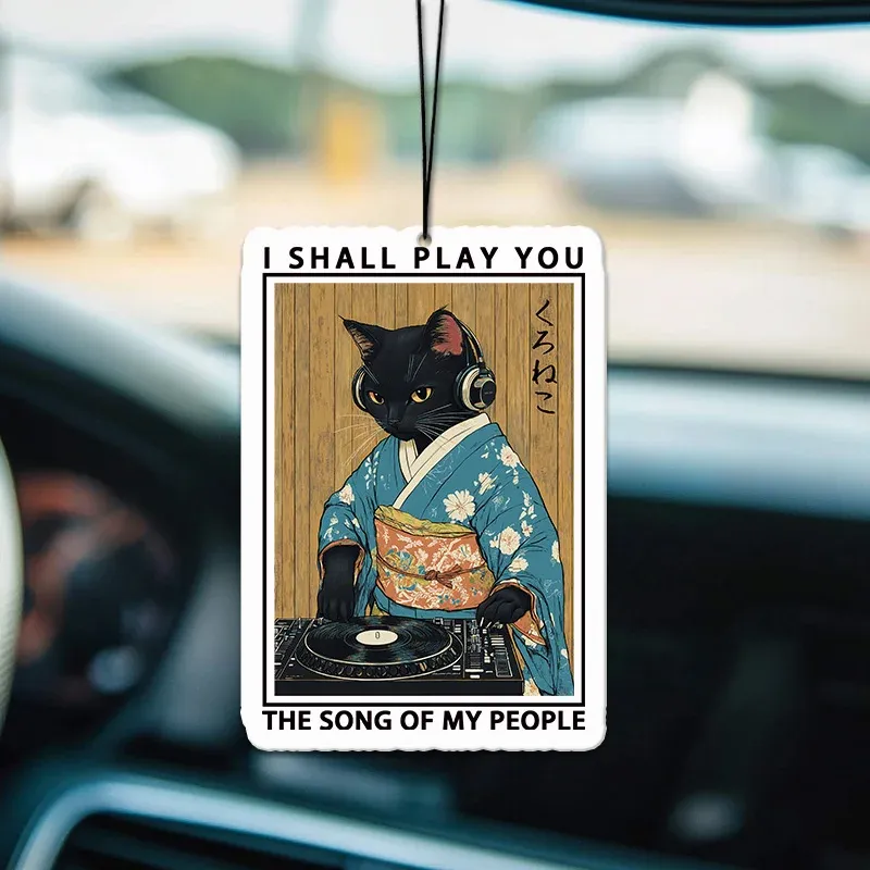 Tokyo-Tiger Funny Playing Music Black Cat Car Air Freshener