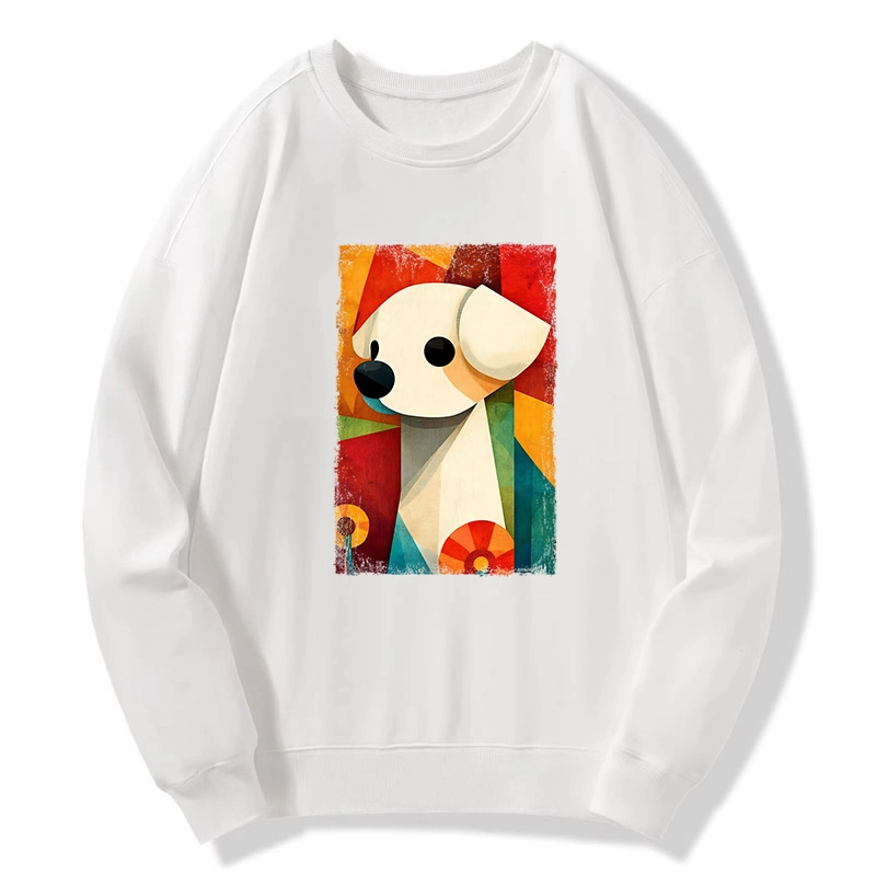 Tokyo-Tiger Retro Abstract Color Block Puppy Art Classic Sweatshirt