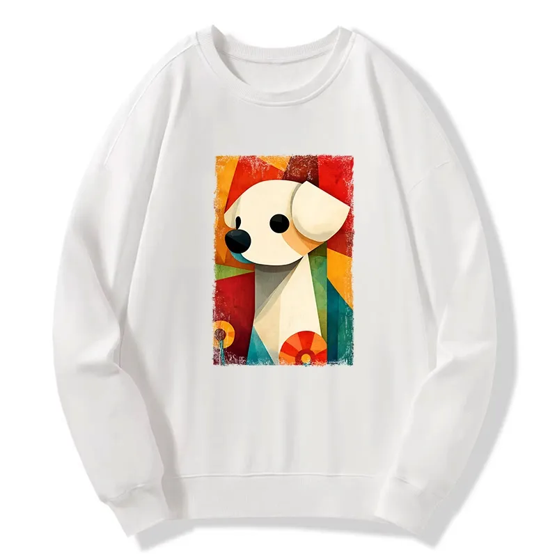 Tokyo-Tiger Retro Abstract Color Block Puppy Art Classic Sweatshirt