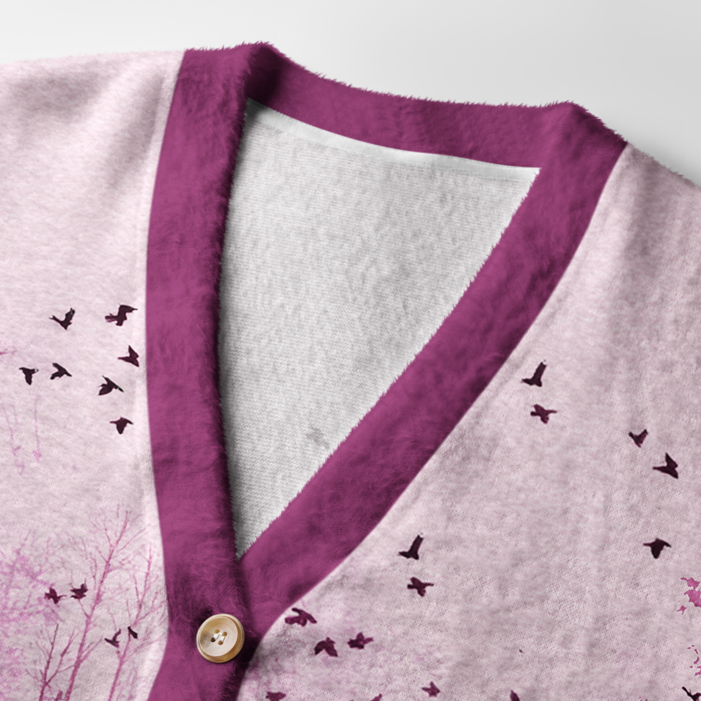 Tokyo-Tiger Echoes Of A Rose-Tinted Dawn Ugly Cardigan Sweater