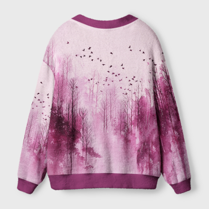 Tokyo-Tiger Echoes Of A Rose-Tinted Dawn Ugly Cardigan Sweater