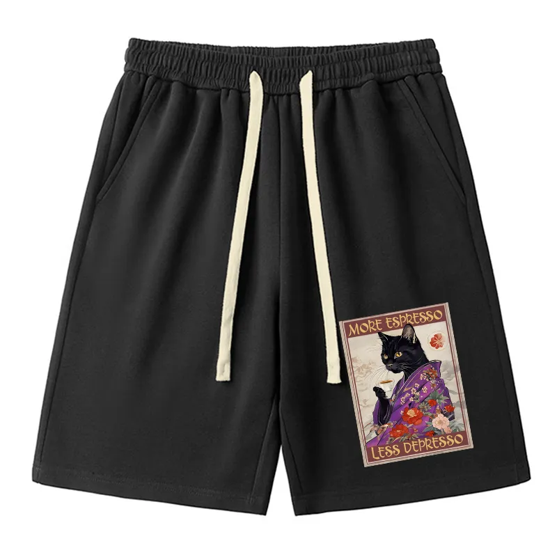 Tokyo-Tiger Japanese Cat Drinking Coffee Unisex Shorts Sale