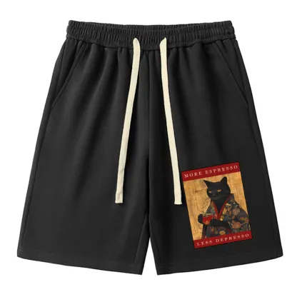 Tokyo-Tiger More Espresso Less Depresso Cat Unisex Shorts