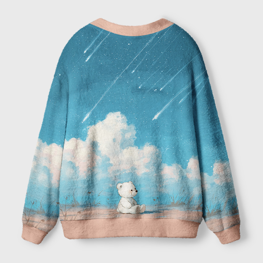 Tokyo-Tiger Wishing Under Falling Stars Ugly Cardigan Sweater