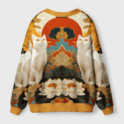 Tokyo-Tiger White Guardians Of The Vermilion Sun Ugly Cardigan Sweater