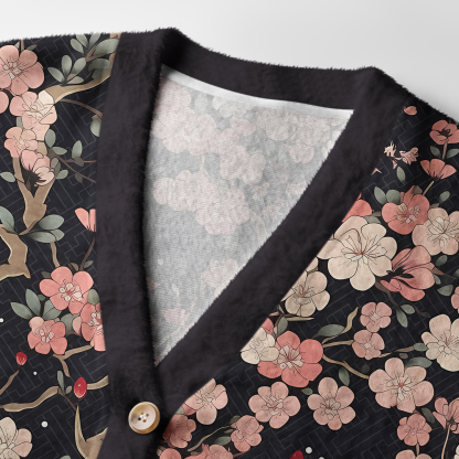 Tokyo-Tiger Blooming Sakura Ugly Cardigan Sweater