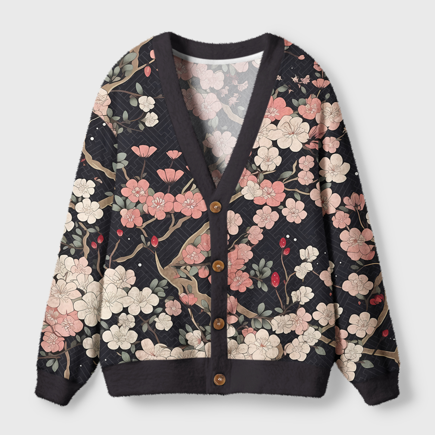 Tokyo-Tiger Blooming Sakura Ugly Cardigan Sweater