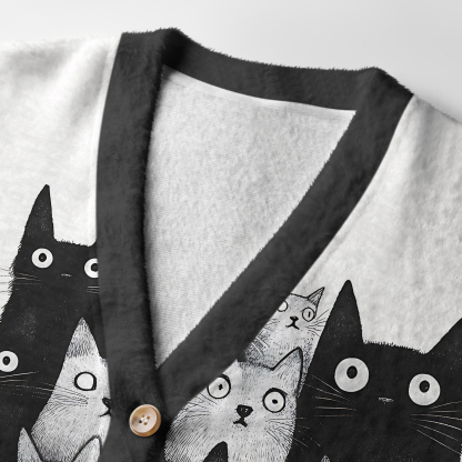 Tokyo-Tiger The Judgmental Stare Of Cats Ugly Cardigan Sweater
